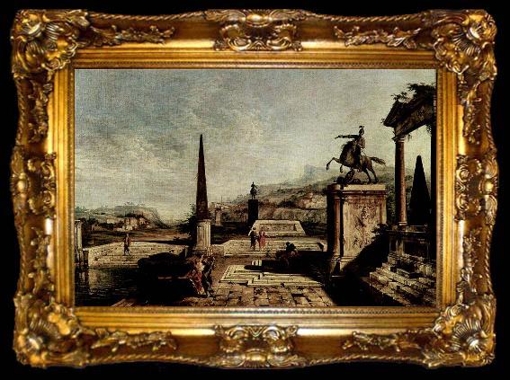 framed  Workshop of Michele Marieschi Landschaft mit Obelisk, ta009-2